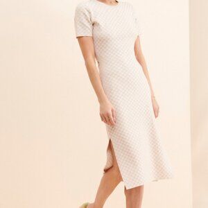 4th & Reckless Size Large Checker Print Maiya Knit Midi Dress